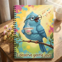 Cuaderno de Fotos en Espiral de Pájaro Azul Cantan