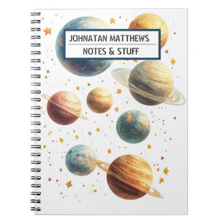 Cuaderno de Fotos en Espiral de Planetas con Tema 