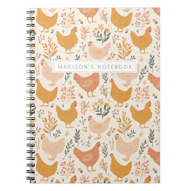 Cuaderno de Fotos en Espiral de Pollo (Frente)