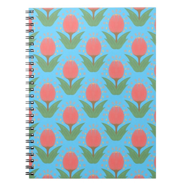 Cuaderno de Fotos en Espiral de Tulipanes Alegres (Frente)