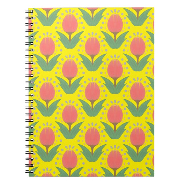 Cuaderno de Fotos en Espiral de Tulipanes Alegres (Frente)