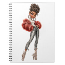 Cuaderno de Fotos en Espiral Glam Girl con Piel Ro