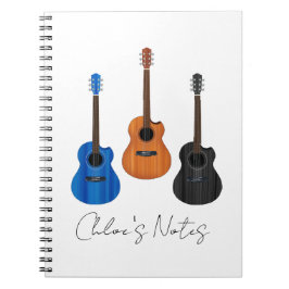 Cuaderno de fotos espirales de guitarra trio