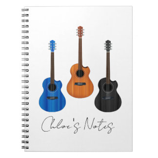 Cuaderno de fotos espirales de guitarra trio