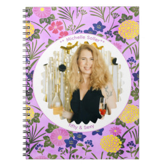 Cuaderno de fotos floral elegante cumpleaños 50