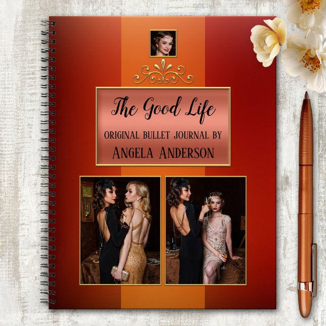 Cuaderno de fotos personalizadas Chic inspirado en (Glam artistic notebook inspired by high society life in the roaring thirties of the last century)