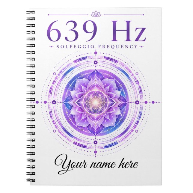 Cuaderno de Frecuencia Solfeggio 639 Hz Personaliz (Frente)