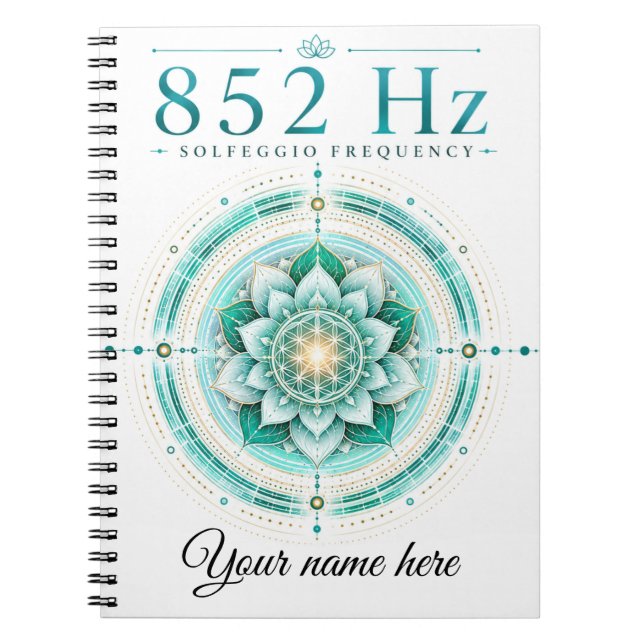 Cuaderno de frecuencia solfeggio 852 Hz personaliz (Frente)