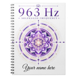 Cuaderno de frecuencia solfeggio 963 Hz personaliz
