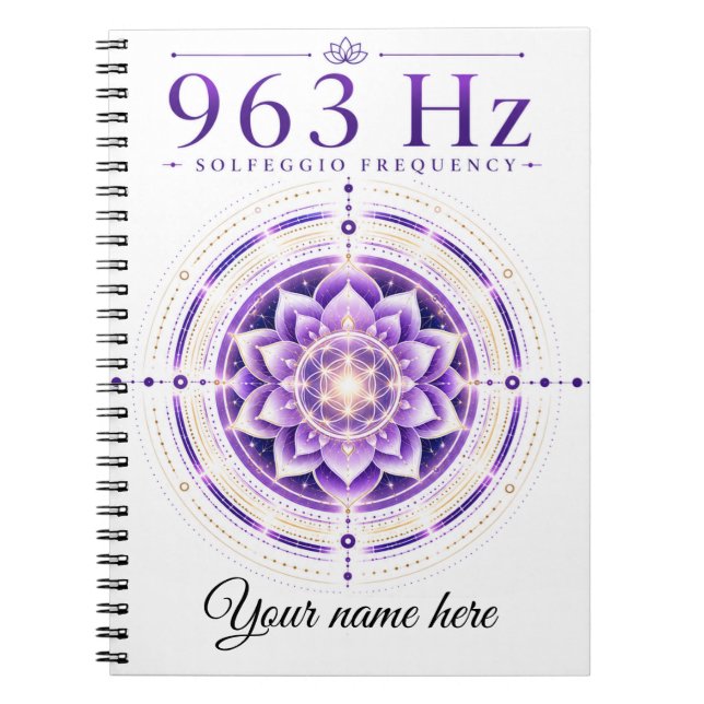 Cuaderno de frecuencia solfeggio 963 Hz personaliz (Frente)