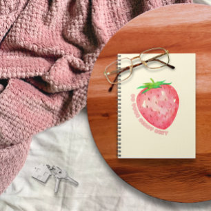 Cuaderno de fresa lindo y motivador