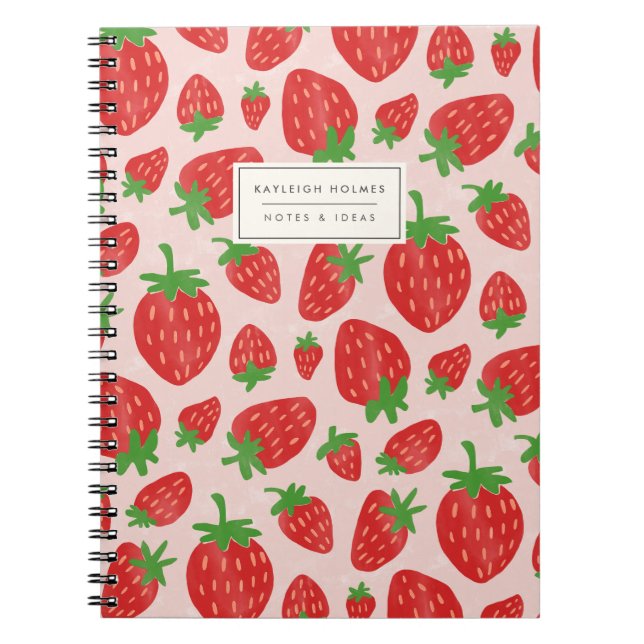 Cuaderno de fresas de color agua (Frente)