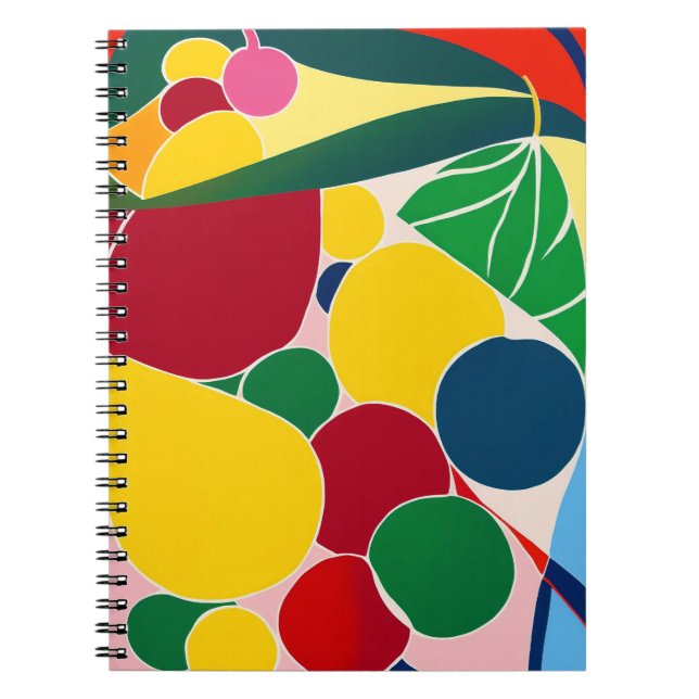 Cuaderno de frutas abstracto colorido (Frente)