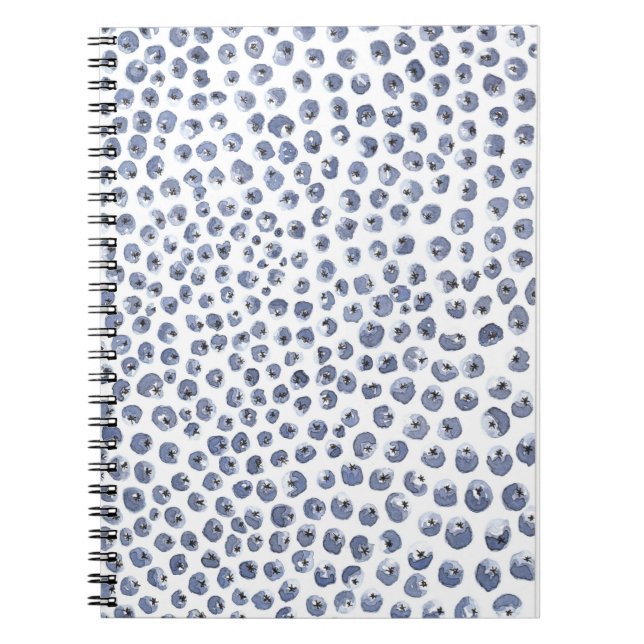 Cuaderno de Frutas de Arándanos Acuarela Azul Blan (Frente)