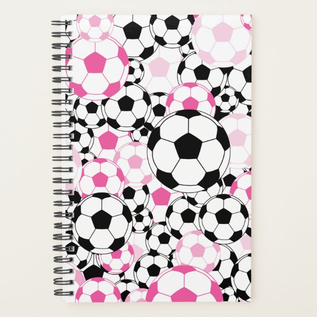 Cuaderno de Fútbol con Balón Rosa y Negro (Anverso)
