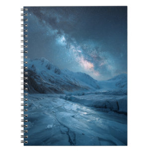 Cuaderno de Galaxy Blue Starry Glacier congelado