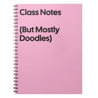 Cuaderno de garabatos de notas de clase