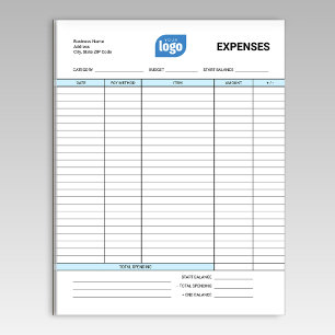 Cuaderno de gastos empresariales personalizados si