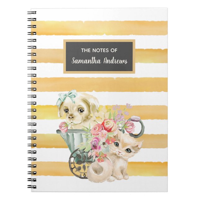 Cuaderno de gatitos y perros felices (Frente)