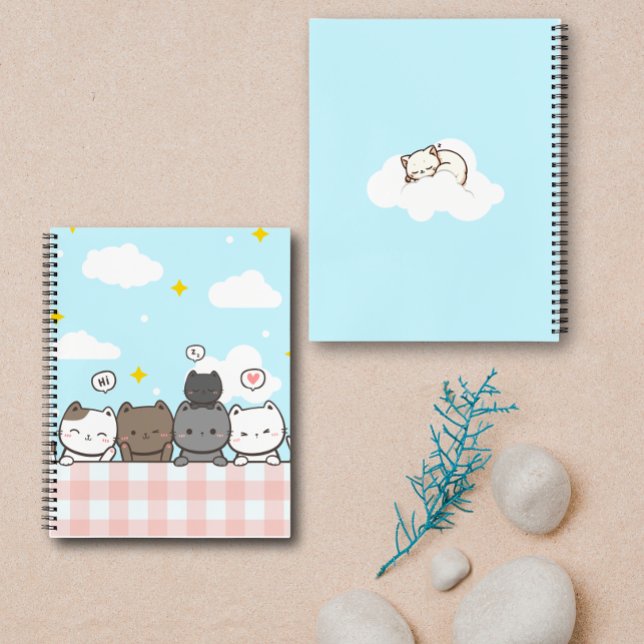 Cuaderno de gato de dibujos animados lindo (Subido por el creador)