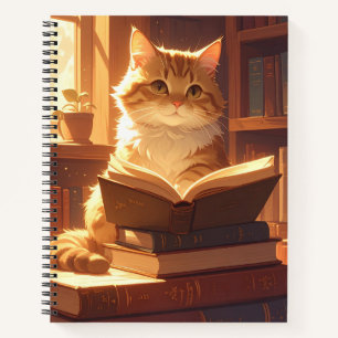 Cuaderno de gato de lectura acogedor
