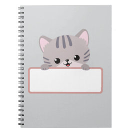 Cuaderno de gato lindo – Diario espiral personaliz