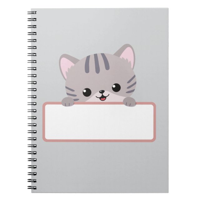 Cuaderno de gato lindo – Diario espiral personaliz (Frente)