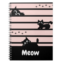 Cuaderno de gato negro lindo