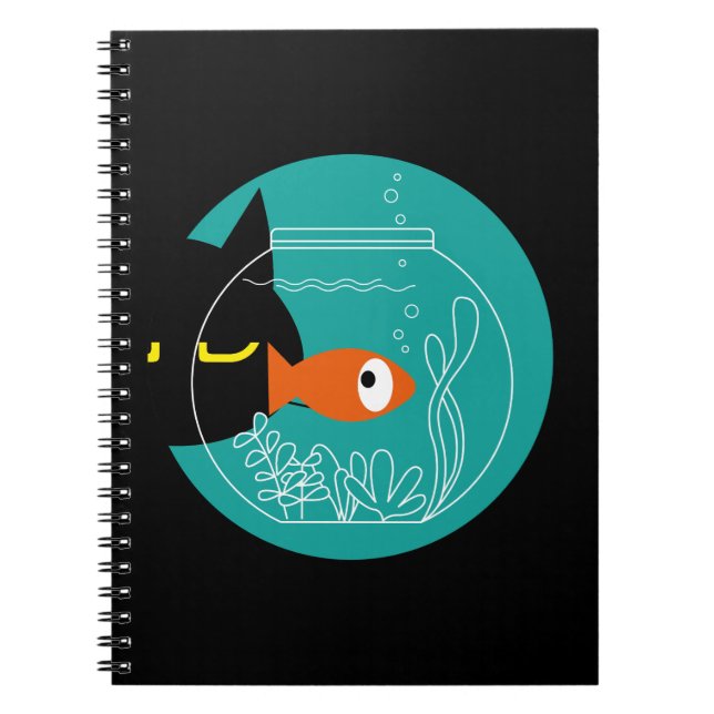 Cuaderno de gato y pescado divertido - Kuro Catto  (Frente)