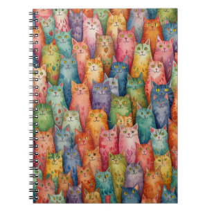 Cuaderno de gatos coloridos - Diseño capilar capri