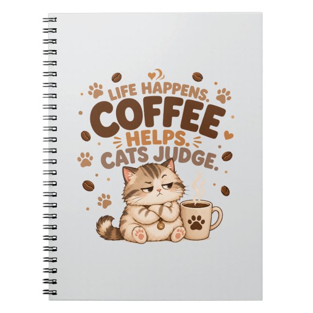 Cuaderno de gatos jueces: La vida sucede, el café  (Frente)