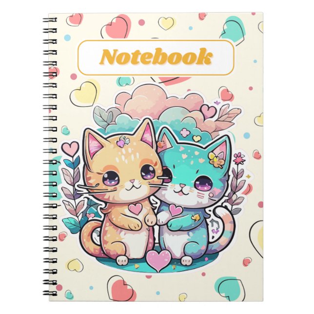 Cuaderno de gatos Kawaii lindos (Frente)