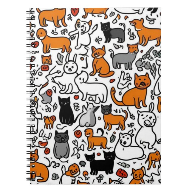 Cuaderno de gatos y dibujos para personalizados (Frente)