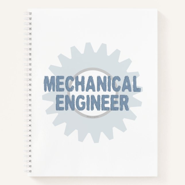 Cuaderno de Gear Blue Gray para ingeniero mecánico (Anverso)