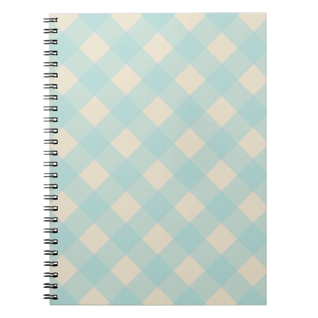 Cuaderno de Gingham Aqua y Cream (Frente)
