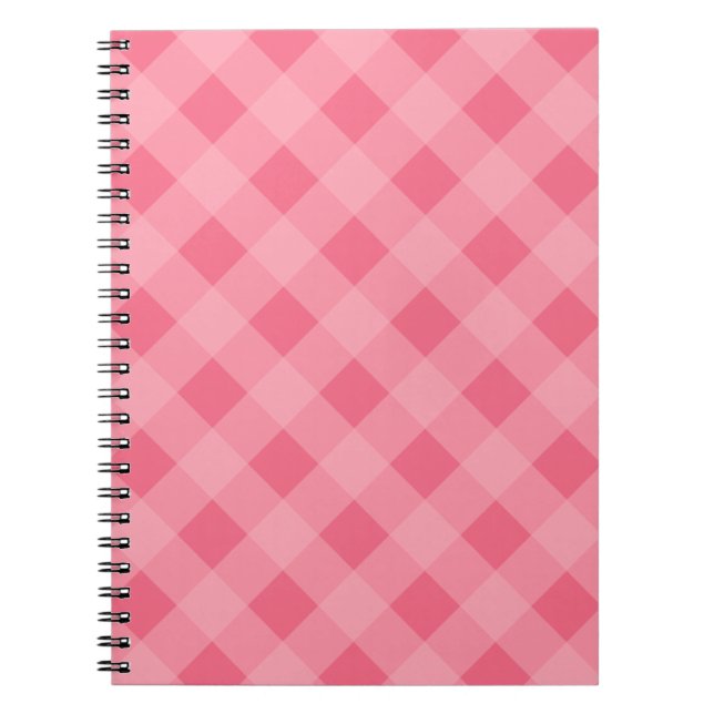 Cuaderno de Gingham de fresa rosa (Frente)