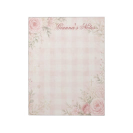 Cuaderno de gingham floral de fe con nombre person