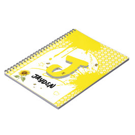 Cuaderno de girasol acuarela con mariposas