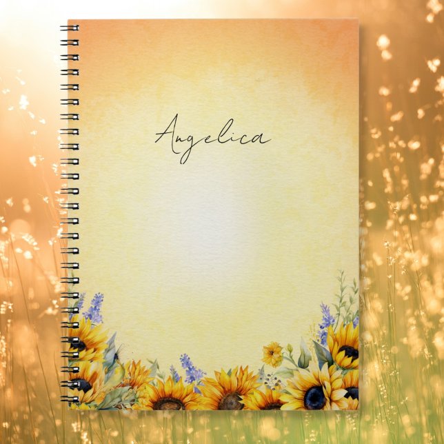 Cuaderno de girasoles en acuarela (Subido por el creador)