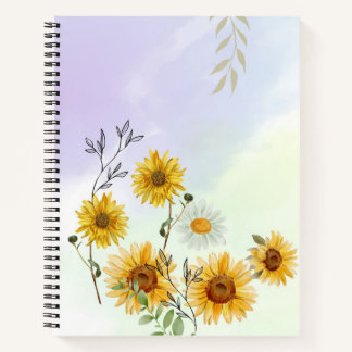 Cuaderno de girasoles para mantenerte organizado