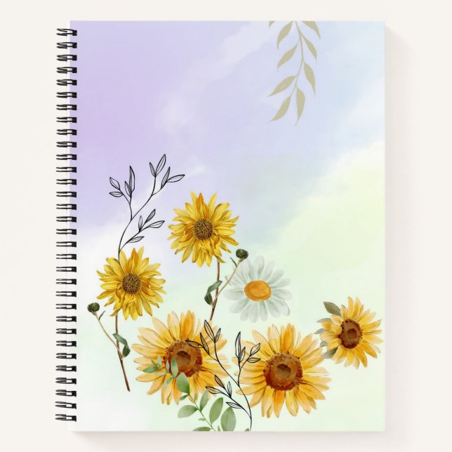 Cuaderno de girasoles para mantenerte organizado (Anverso)