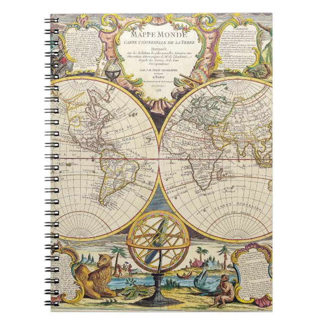Cuaderno de Globo Mappe Monde decorativo (Frente)