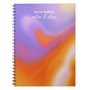 Cuaderno de gradiente de tipografía colorida de au