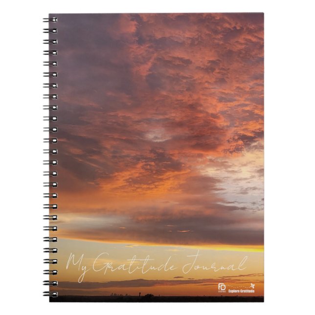 Cuaderno de Gratitud con Cubierta de Atardecer (Frente)