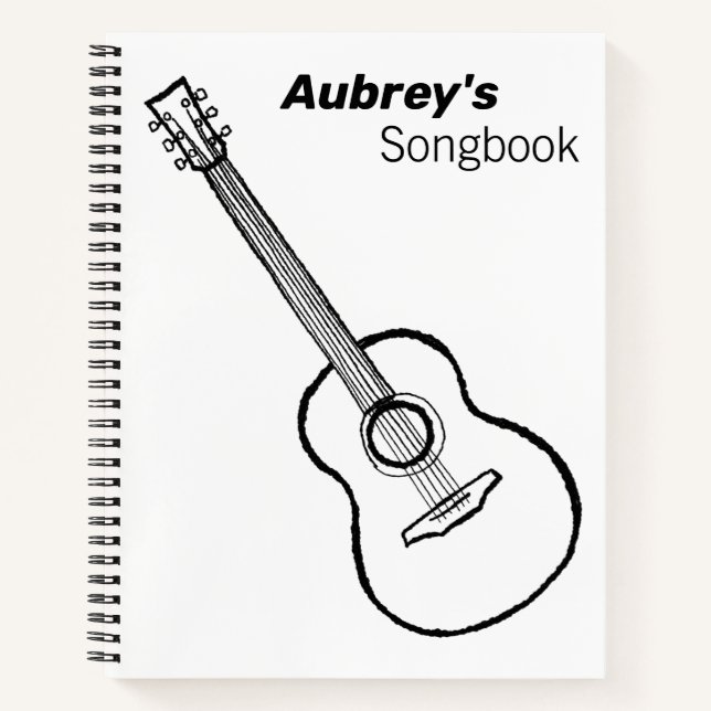 Cuaderno de guitarra mínima dibujado a mano (Anverso)
