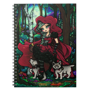 Cuaderno de hadas de la fantasía del chica rojo d