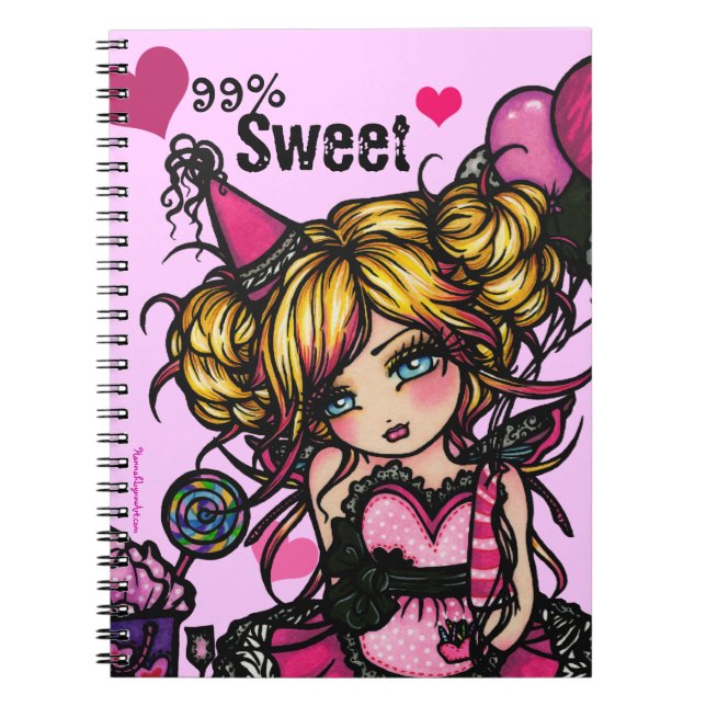 Cuaderno de hadas del rosa del chica del (Frente)