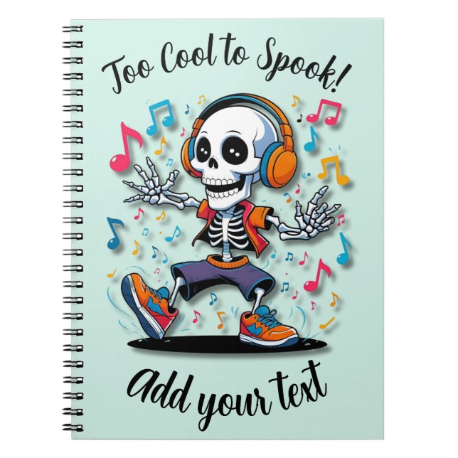 Cuaderno de Halloween con vibraciones de esqueleto (Frente)
