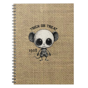 Cuaderno de Halloween de arpillera ratón espeluzna