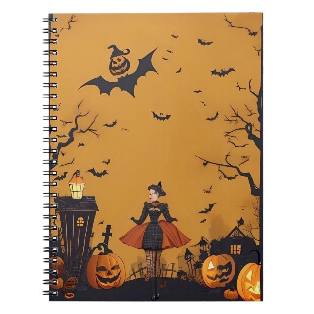 cuaderno de halloween de época moderno (Frente)